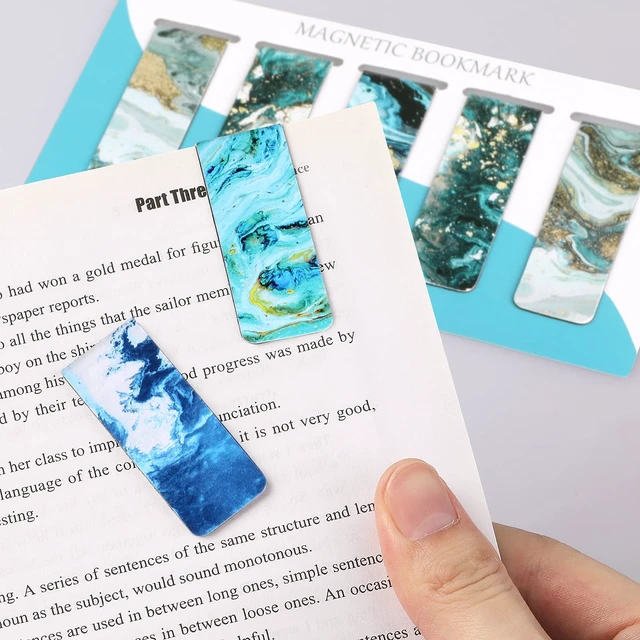 Alt view image 7 of 7 - 15 Pieces Bookmarks, Magnetic Bookmarks for Women, Men, Book Lovers, Page Markers for Students Teachers Reading (Multi Ocean)