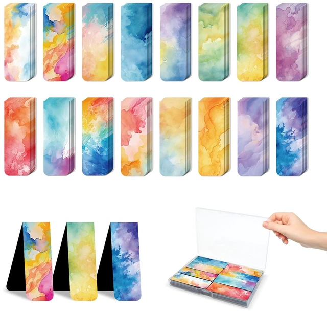 Main image of 48 Pieces Magnetic Bookmarks Magnet Page Markers - Book Marks for Reading Women & Men with Storage Boxes - Cute Magnet Bookmark Clips for Reading PleasureWatercolor