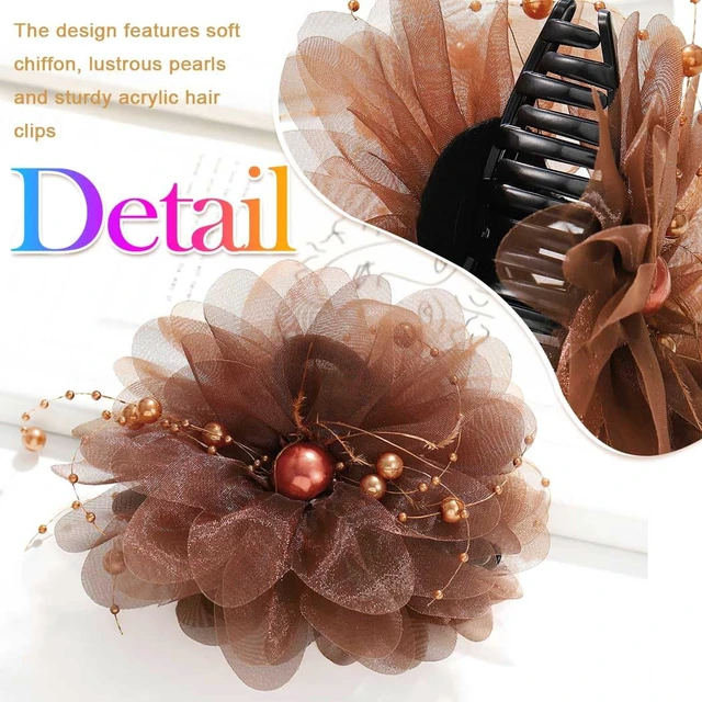 Alt view image 4 of 7 - Fancy Claw Clips Elegant Pearl Hair Clips Fancy Hair Accessories for Women (Pack of 2)