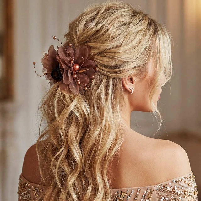 Alt view image 5 of 7 - Fancy Claw Clips Elegant Pearl Hair Clips Fancy Hair Accessories for Women (Pack of 2)