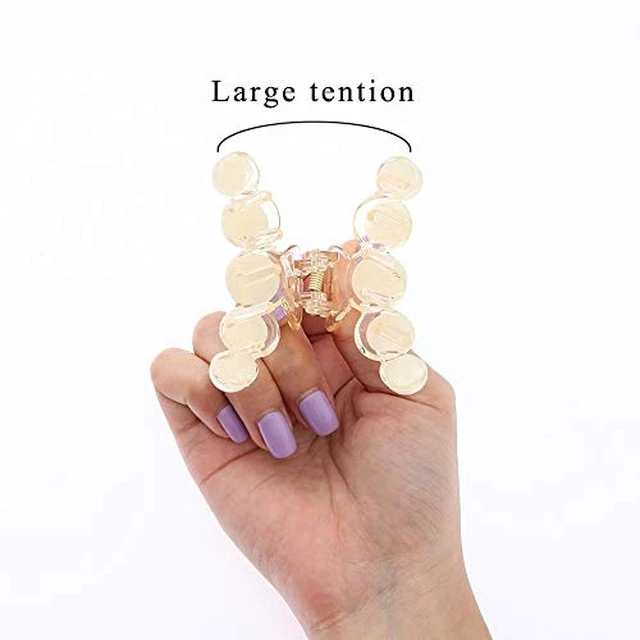 Alt view image 2 of 7 - Hair Claw Clamps Champagne Pearl Hair Barrettes Medium Small Non Slip Clips Hair Accessories for Women and Girls (3 PCS)