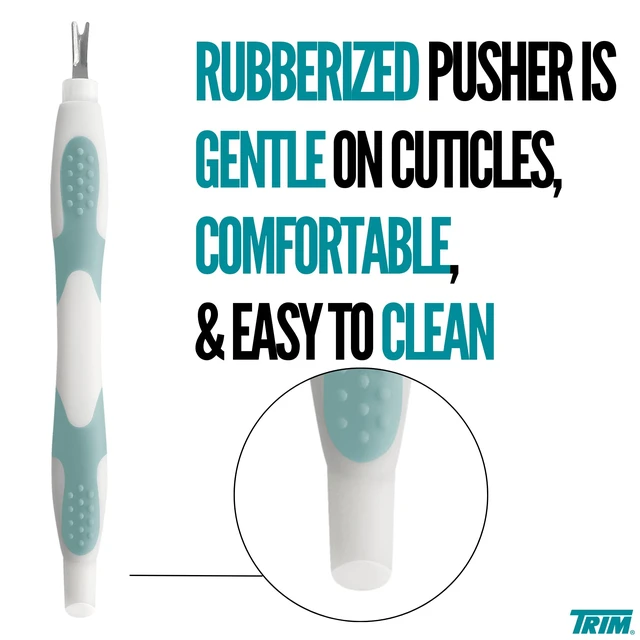 Alt view image 3 of 7 - Easy Hold Cuticle Pusher & Remover, Stainless Steel Manicure Tool | Dual-Ended stainless steel tool, ergonomic non-slip soft-touch grip, for precision nail prep, gel manicure, and cuticle care.