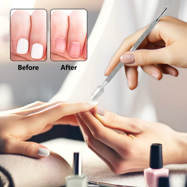 Alt view image 4 of 7 - 5-Piece Dual-Sided Cuticle Pusher Set - Professional Stainless Steel Manicure Pedicure Nail Care Tools