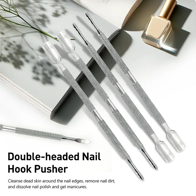 Alt view image 3 of 7 - 5-Piece Dual-Sided Cuticle Pusher Set - Professional Stainless Steel Manicure Pedicure Nail Care Tools