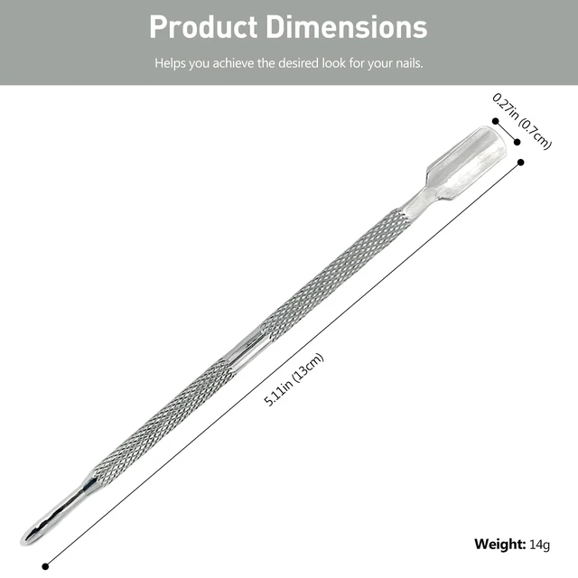Alt view image 7 of 7 - 5-Piece Dual-Sided Cuticle Pusher Set - Professional Stainless Steel Manicure Pedicure Nail Care Tools