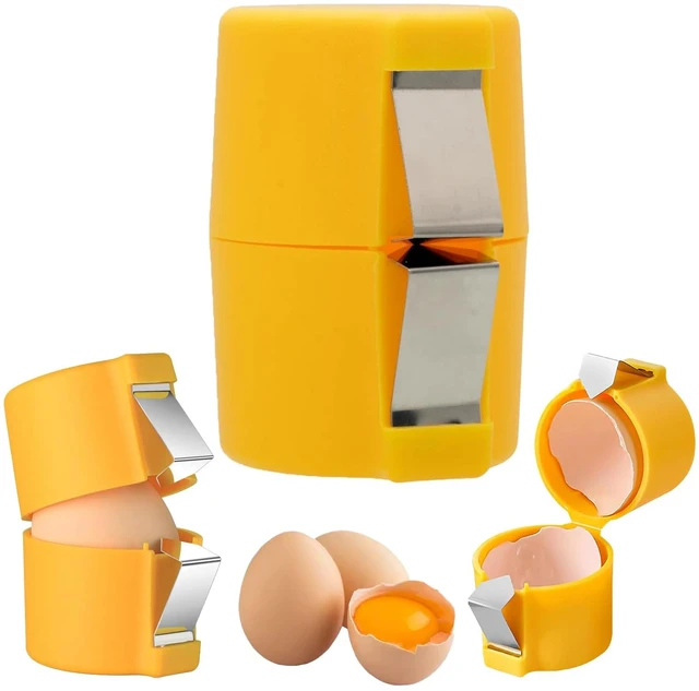 Main image of Egg Cracker Tool | Easy Shell Egg Opener | Handheld Egg Seperator Tool | Perfect for Baking, Scrambled Eggs & Omelets No Mess, No Shell Pieces (Yellow - 1 Pc)