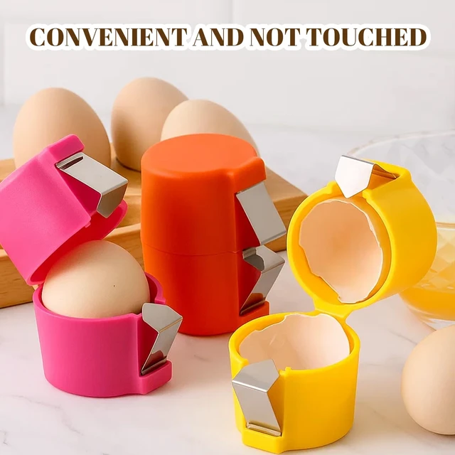 Alt view image 2 of 7 - Egg Cracker, 6PCS Egg Shell Opener for Raw Eggs, Efficient Stainless Steel Egg Opener for Home Cooks and Baking Enthusiasts, 3 Colors