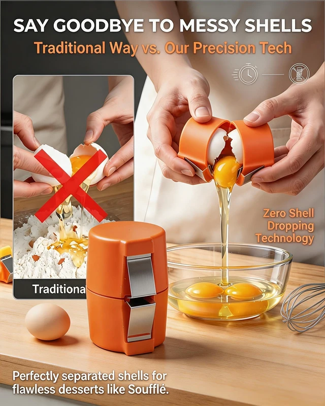 Alt view image 3 of 7 - Egg Shell Opener,Raw Egg Cracker,Egg Cracker Tool for Raw Eggs | For standard and large raw chicken eggs,not for cooked eggs,304 Stainless Steel+ABS