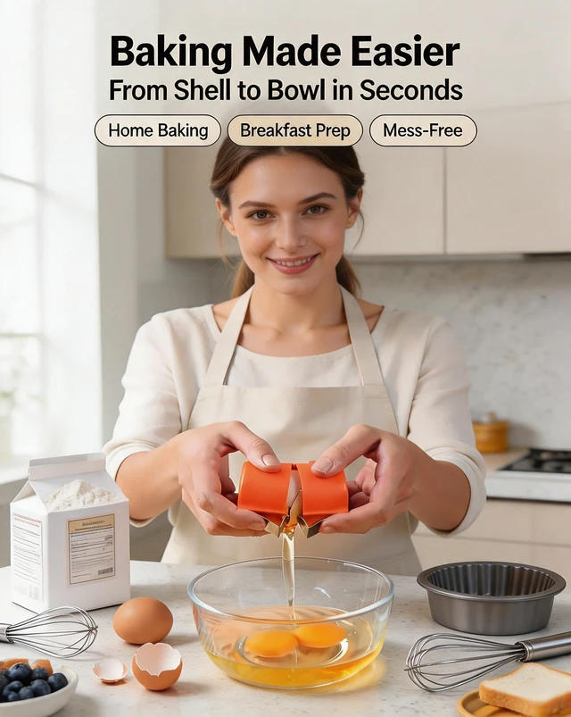 Alt view image 5 of 7 - Egg Shell Opener,Raw Egg Cracker,Egg Cracker Tool for Raw Eggs | For standard and large raw chicken eggs,not for cooked eggs,304 Stainless Steel+ABS