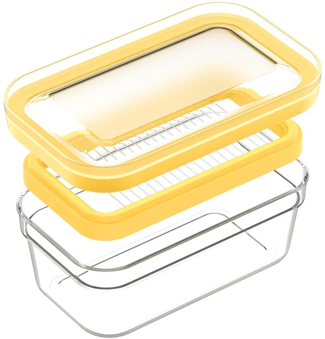 Main image of 280g Butter Slicer Cutter and Airtight Container for Fridge, 2-in-1 PC Butter Dish with Stainless Steel Wires for Easy Portion Control, Slices After 15-20 Mins Softening, Clear Butter Keeper