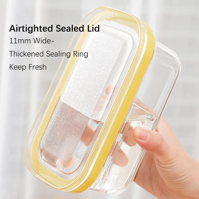 Alt view image 5 of 7 - 280g Butter Slicer Cutter and Airtight Container for Fridge, 2-in-1 PC Butter Dish with Stainless Steel Wires for Easy Portion Control, Slices After 15-20 Mins Softening, Clear Butter Keeper
