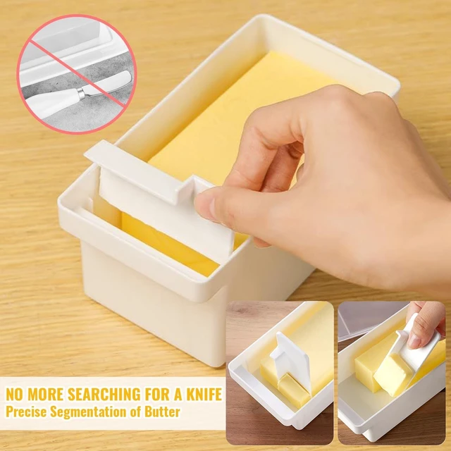 Alt view image 2 of 7 - Butter Cutter Box with Lid, 10g Portion Butter Slicer Storage Container, Butter Dish Alternative for Fridge & Freezer, Pre-Cut Butter Keeper for Cooking, Baking, Toast, Cheese & Margarine