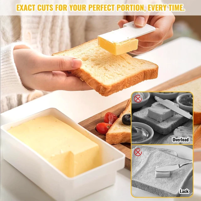 Alt view image 3 of 7 - Butter Cutter Box with Lid, 10g Portion Butter Slicer Storage Container, Butter Dish Alternative for Fridge & Freezer, Pre-Cut Butter Keeper for Cooking, Baking, Toast, Cheese & Margarine