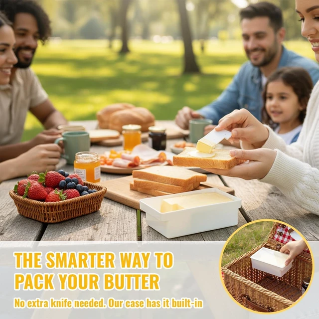 Alt view image 4 of 7 - Butter Cutter Box with Lid, 10g Portion Butter Slicer Storage Container, Butter Dish Alternative for Fridge & Freezer, Pre-Cut Butter Keeper for Cooking, Baking, Toast, Cheese & Margarine