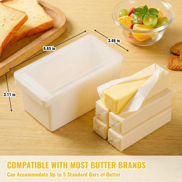 Alt view image 7 of 7 - Butter Cutter Box with Lid, 10g Portion Butter Slicer Storage Container, Butter Dish Alternative for Fridge & Freezer, Pre-Cut Butter Keeper for Cooking, Baking, Toast, Cheese & Margarine