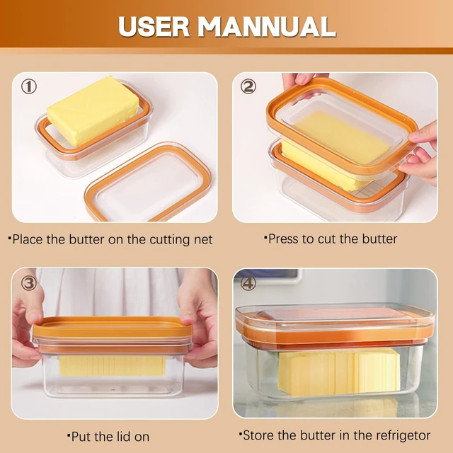 Alt view image 4 of 6 - Airtight Butter Slicer Cutter, 280g Stick Butter Container Storage Dish with Lid for Fridge
