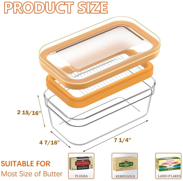Alt view image 6 of 6 - Airtight Butter Slicer Cutter, 280g Stick Butter Container Storage Dish with Lid for Fridge