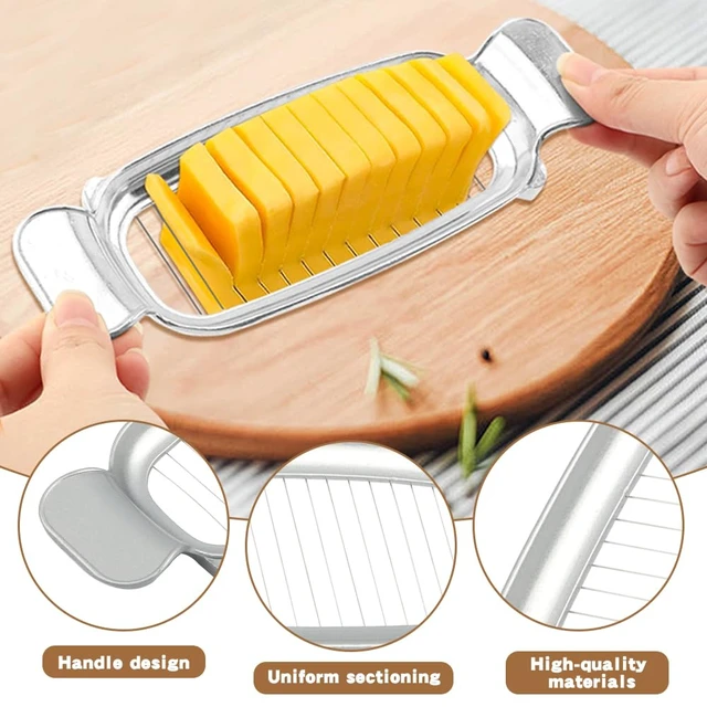 Alt view image 7 of 7 - Butter Dish with Lid and Butter Slicer for Standard Sticks | Butter storage dish with clear lid and wire slicer for standard sticks; cuts 1/4 in portions for countertop or fridge use