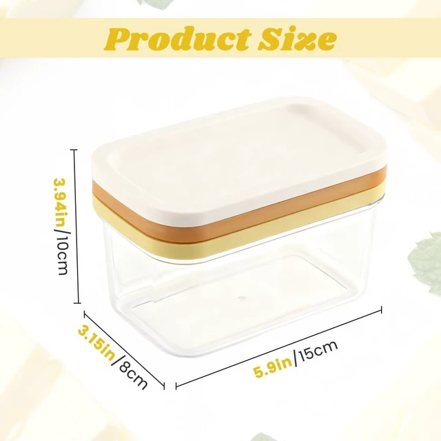 Alt view image 3 of 7 - Butter Slicer Cutter for 4 oz Sticks, Butter Cutter and Storage Case | Butter cutter slicer with lid for fridge storage, stainless steel cutting grid, and portioned prep for common 4 oz sticks