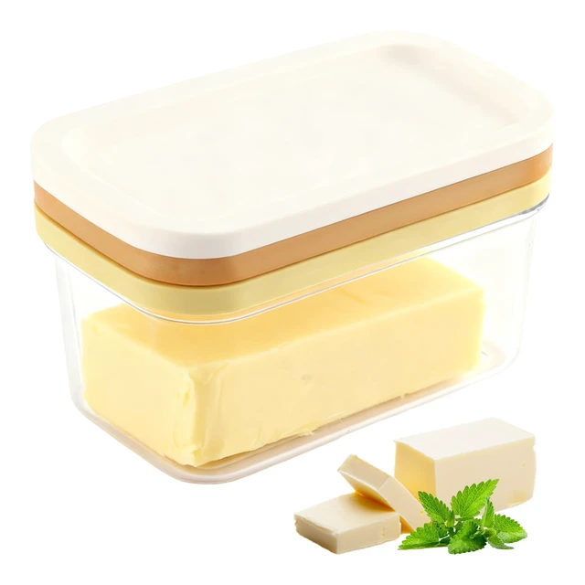 Alt view image 7 of 7 - Butter Slicer Cutter for 4 oz Sticks, Butter Cutter and Storage Case | Butter cutter slicer with lid for fridge storage, stainless steel cutting grid, and portioned prep for common 4 oz sticks