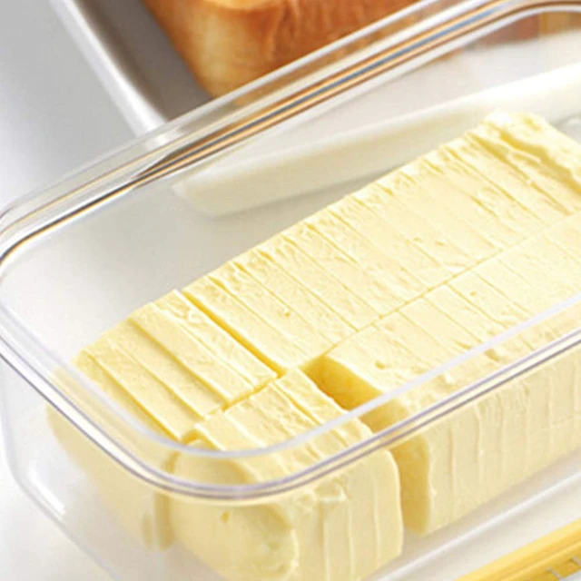 Alt view image 7 of 7 - 2-in-1 Sealed Butter Keeper with Cutter Grid,Fits 200g/8oz Butter Sticks | Handy butter slicer for toast & baking. Clear detachable PC butter container with silicone sealing lid, handwash only