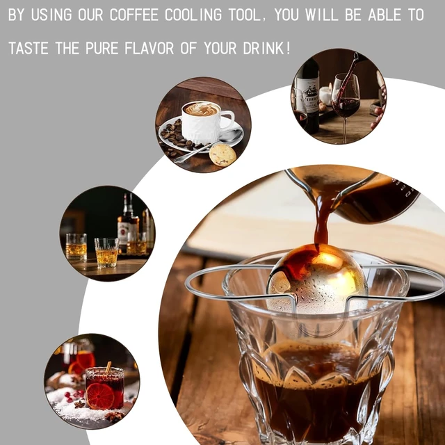 Alt view image 5 of 6 - Espresso Cooling Ball 2 Pcs Stainless Steel Reusable Chiller For Drinks | Instant Cooling, No Dilution, Reusable, 2 Sizes Included