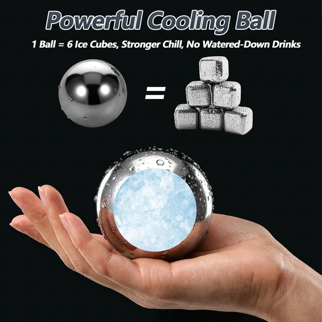 Alt view image 4 of 7 - 1Pcs Espresso Cooling Ball, Metal Ice Cubes, Espresso Chilling Ball | Reusable Stainless Steel Espressos Cooler Espressos Machine Accessories for Whiskey Bourbon Coffee Valentine's Day Christmas