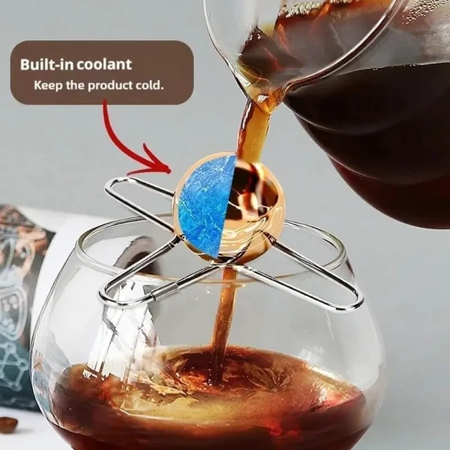 Alt view image 4 of 7 - Reusable Espresso Cooling Ball for Espresso Coffee, Stainless Steel Ice Balls for Coffee, Extract Chilling Tool Expresso for Coffees, Whiskey and More Drinks, Expresso Machine Accessories