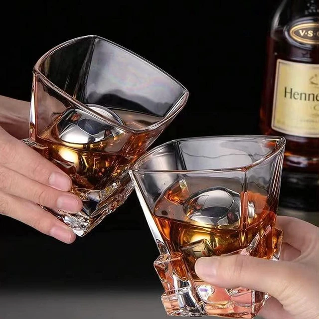 Alt view image 4 of 7 - Reusable Stainless Steel Ice Cube Metal Large Whiskey Stones Gift Set for Men Chilling Ball for Drinks 5.5cm Set of 2