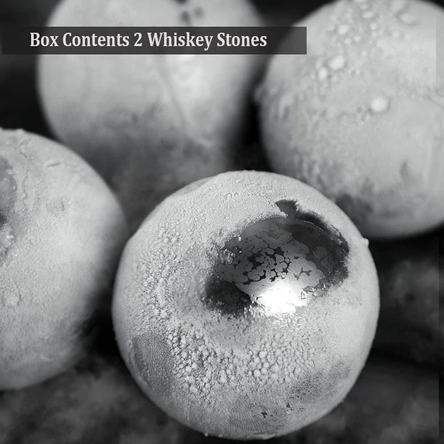 Alt view image 7 of 7 - Reusable Stainless Steel Ice Cube Metal Large Whiskey Stones Gift Set for Men Chilling Ball for Drinks 5.5cm Set of 2
