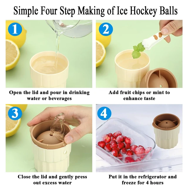 Alt view image 6 of 7 - Ice Molds Set 4 Pack, 2inch Plastics Round Ice Cube Mold, Ice Ball Maker Mold, Stackable Puck Maker, Easy Release, Mixing Colours