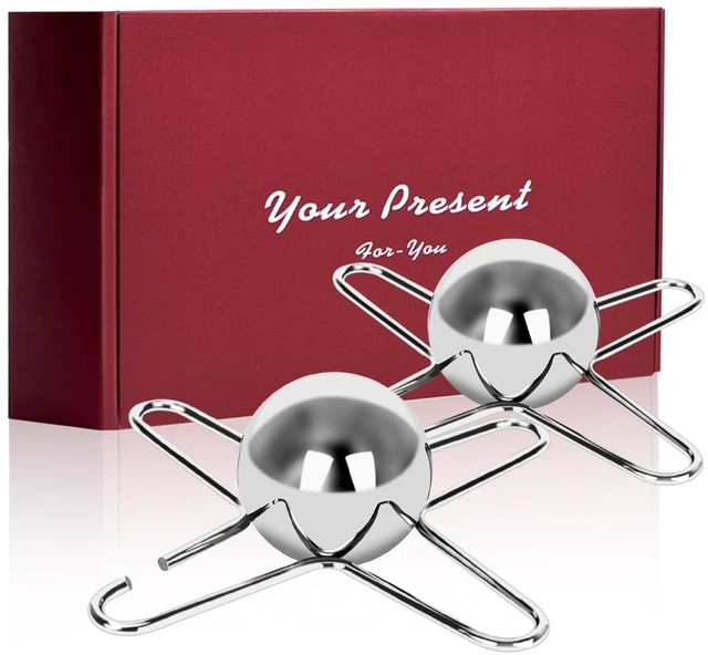 Main image of 2 Pcs Espresso Coffee Cooler with Ice Coffee Frozen Balls | Reusable Stainless Steel Chilling Ball for Bourbon, Scotch, and Cocktails, Espresso Machine Accessories