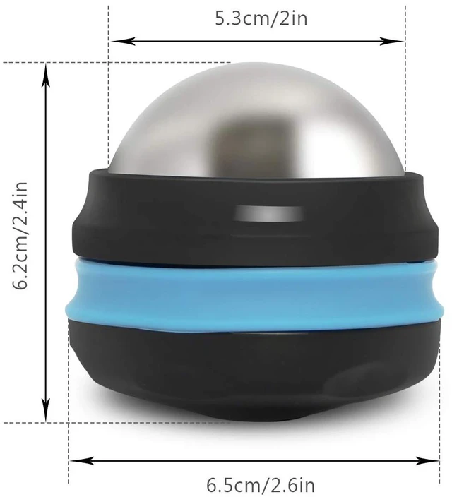 Alt view image 2 of 7 - Cold Massage Roller Ball, Stainless Steel Cold Therapy Relief Tool | Free Rolling Removable Gel Ball Deep Tissue Massage Pain Relief, Great Tool for Back/Neck Pain, Muscles Recovery (Black)