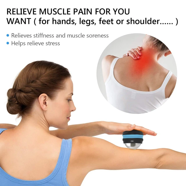 Alt view image 6 of 7 - Cold Massage Roller Ball, Stainless Steel Cold Therapy Relief Tool | Free Rolling Removable Gel Ball Deep Tissue Massage Pain Relief, Great Tool for Back/Neck Pain, Muscles Recovery (Black)