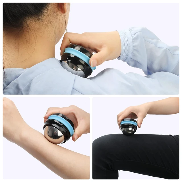 Alt view image 7 of 7 - Cold Massage Roller Ball, Stainless Steel Cold Therapy Relief Tool | Free Rolling Removable Gel Ball Deep Tissue Massage Pain Relief, Great Tool for Back/Neck Pain, Muscles Recovery (Black)