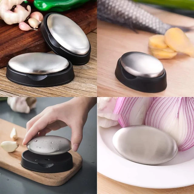 Alt view image 6 of 7 - 5 Packs Stainless Steel Bar Soap, Metal Soap Bar Odor Removing Bar, Remove Odor of Onion, Garlic and Fish