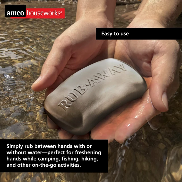 Alt view image 3 of 6 - Rub Away Bar, Stainless Steel Odor Absorber (4" x 2.25") - Dishwasher Safe Kitchen & Outdoor Essential for Garlic, Onion, Fishing, Hiking Odors - Natural Odor Remover (Pack of 2)