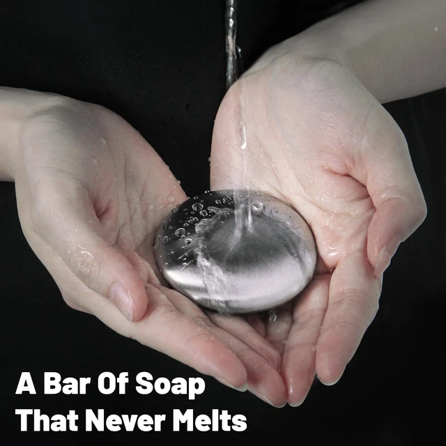 Alt view image 6 of 7 - Stainless Steel Soap Bar, Newness Stainless Steel Hand Odor Eliminator with Base Tray Odor Remover for Garlic Onion Fish Kitchen Gadgets 3.5" x 3.4"-Great Gift for Home & Cooking