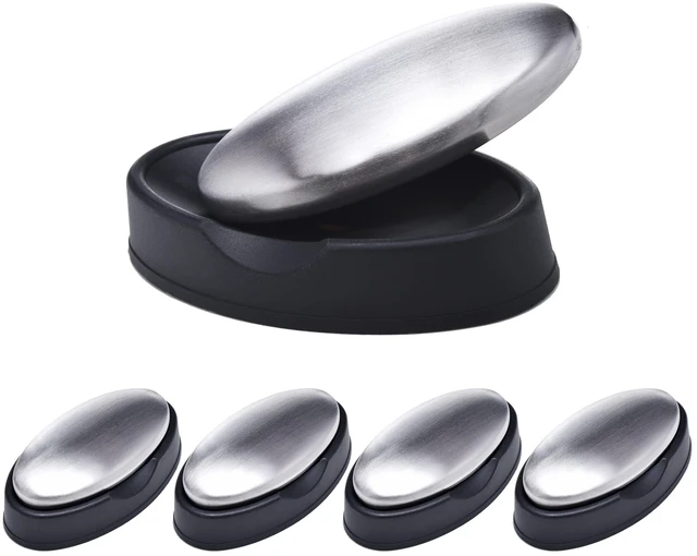 Main image of 5 Pack Stainless Steel Soap Bar | Magic Metal Odor Remover Bar of Soap Rub Away Garlic Onion Fish Smell for Hands