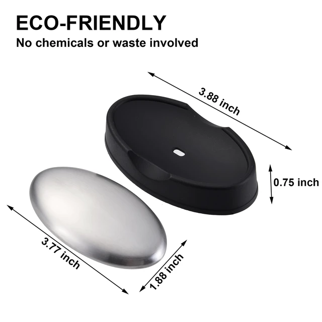 Alt view image 2 of 7 - 3 Pack Stainless Steel Soap Bar | Magic Metal Odor Remover Bar of Soap Rub Away Garlic Onion Fish Smell for Hands