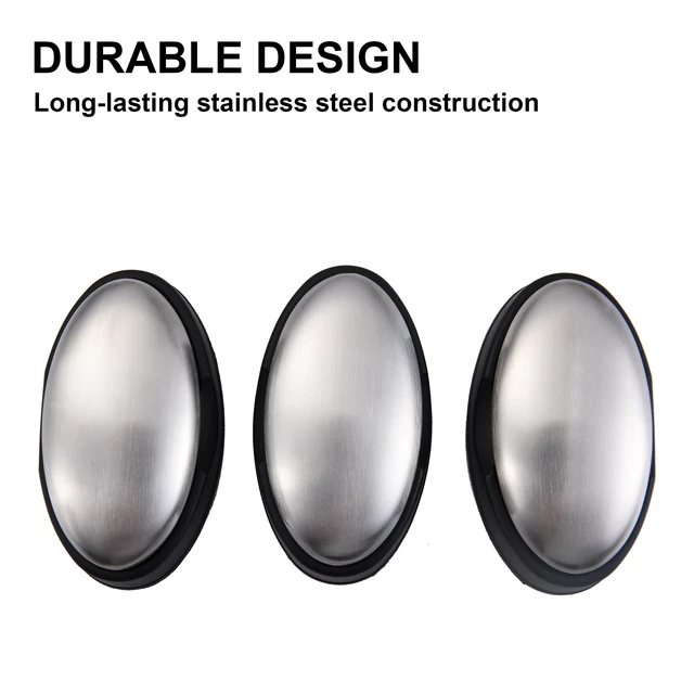 Alt view image 3 of 7 - 3 Pack Stainless Steel Soap Bar | Magic Metal Odor Remover Bar of Soap Rub Away Garlic Onion Fish Smell for Hands