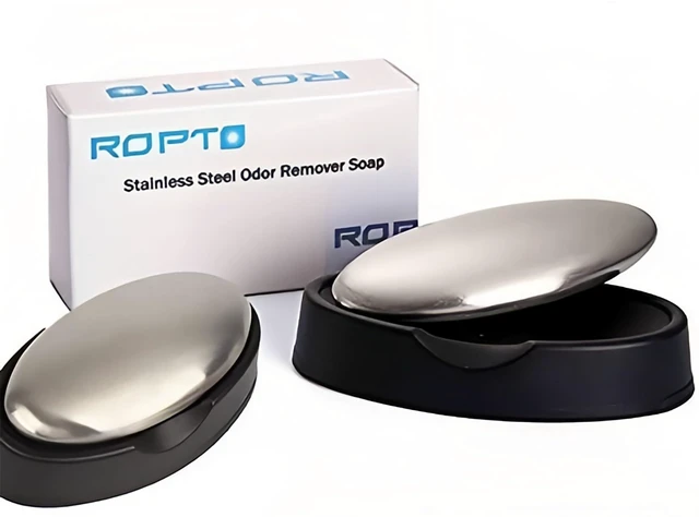 Main image of 2 Packs Stainless Steel Soap Hand Odor Remover Bar Eliminating Smells Like Onion Garlic Scents from Hands and Skin Kitchen Gadgets