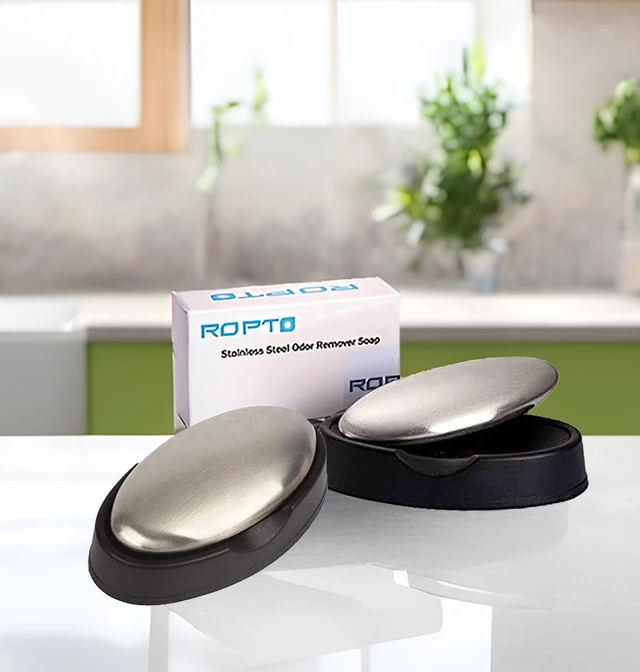 Alt view image 6 of 7 - 2 Packs Stainless Steel Soap Hand Odor Remover Bar Eliminating Smells Like Onion Garlic Scents from Hands and Skin Kitchen Gadgets