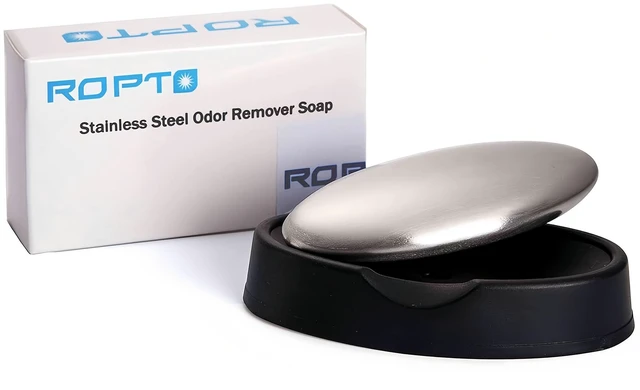 Main image of Stainless Steel Soap Hand Odor Remover Bar Eliminating Smells Like Onion Garlic Scents from Hands and Skin Kitchen Gadgets