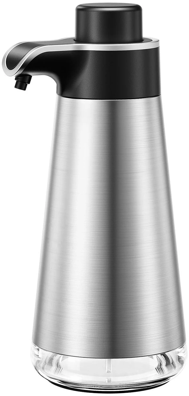 Main image of Soap Dispenser for Bathroom & Kitchen, 15 fl oz Refillable Soap Dispenser, Brushed Silver Metal Look Countertop Soap Dispenser, Rust-Free Hand Soap & Dish Soap Dispenser