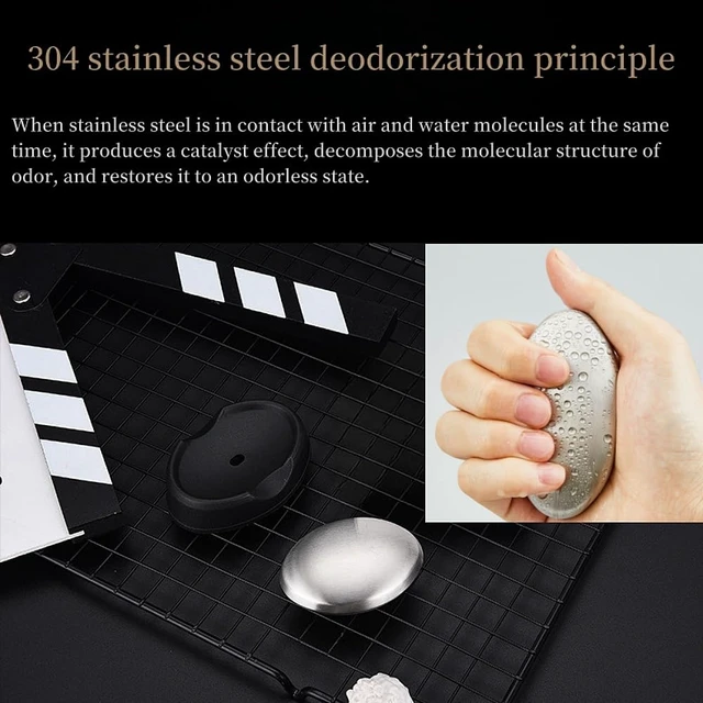 Alt view image 4 of 6 - 4 packs stainless Steel soap Deodorizing Soap Deodorizing Metal Soap Metal Deodorizing agent eliminates onion, garlic, and fish smells from hands and skin (silver)