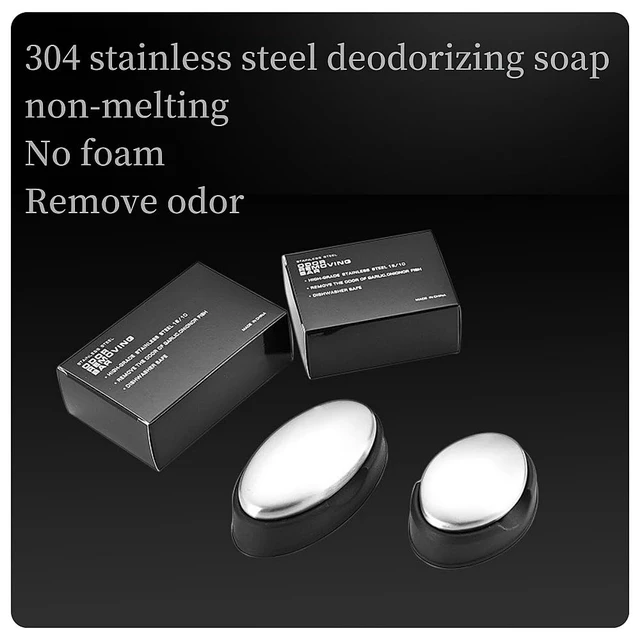 Alt view image 6 of 6 - 4 packs stainless Steel soap Deodorizing Soap Deodorizing Metal Soap Metal Deodorizing agent eliminates onion, garlic, and fish smells from hands and skin (silver)