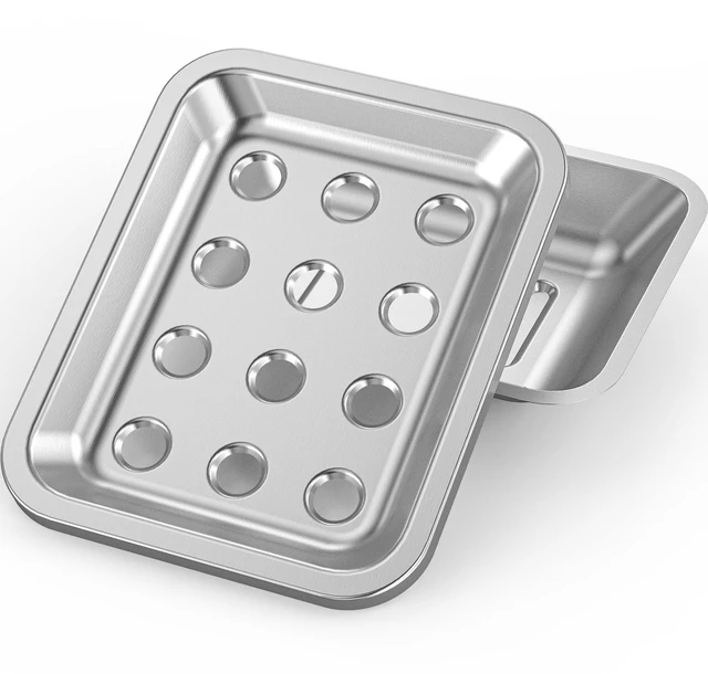 Main image of Stainless Steel Soap Dish for Kitchen Sink, Large Draining Tray | Metal Soap Holder for Bathroom, Shower, Kitchen Sink Counter, Container for Sponges, Steel wool, Scrub brushes, Anti-Rust