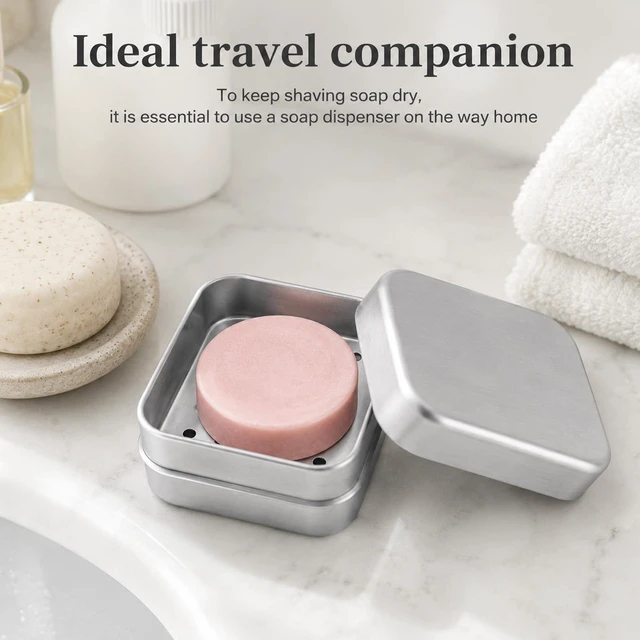 Alt view image 5 of 7 - 2 Pcs Travel Soap Case Aluminum Portable Soap Holder with Lids | Moisture Resistant Self Draining Metal Soaps Container with Draining Layer for Home and Travel Accessories