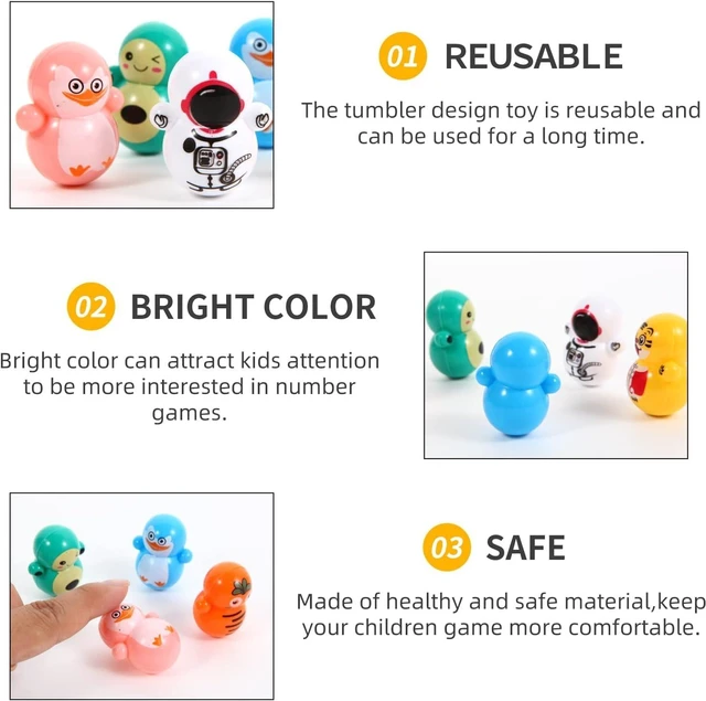 Alt view image 3 of 4 - 30 Pack Mini Tumbler Toys, Cute Animal Themed Wobble Toys for Toddlers, Safe & Durable Sensory Play Toys for Boys & Girls, Ideal Party Favors & Classroom Rewards